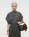 Strapless ruched silk mini dress in black